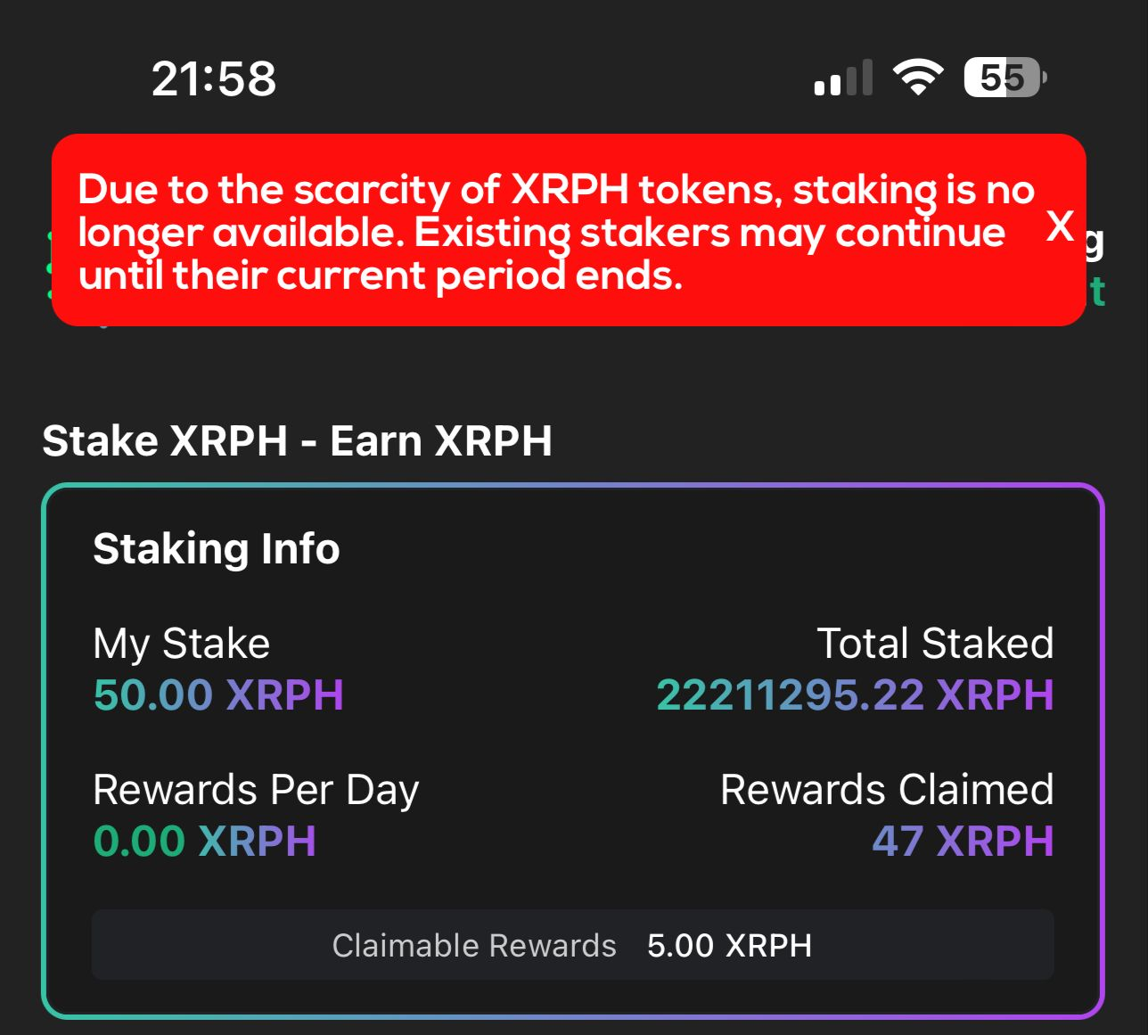 XRP Healthcare Halts Staking